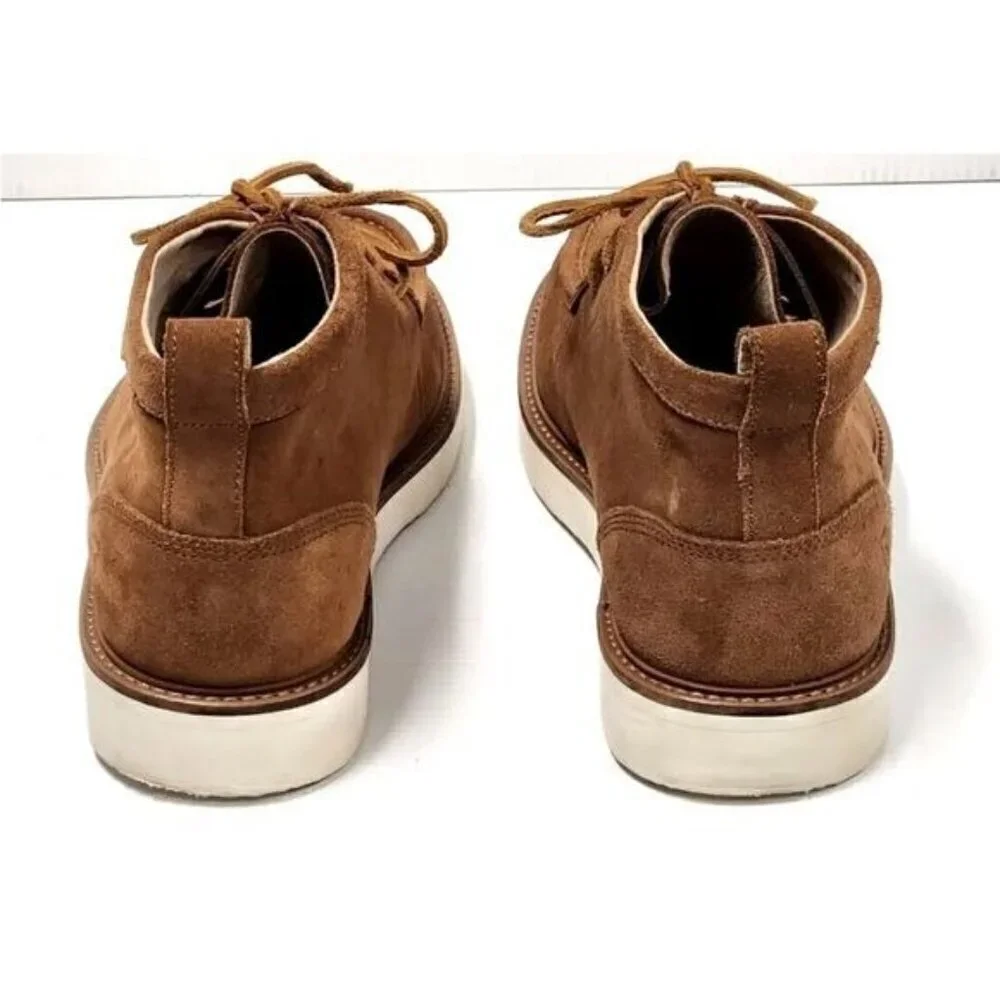 ANDREW MARC HAVEN CARIBOU/ WHITE/DK CYMBAL CHUKKA SUEDE LACE UP BOOT size 13